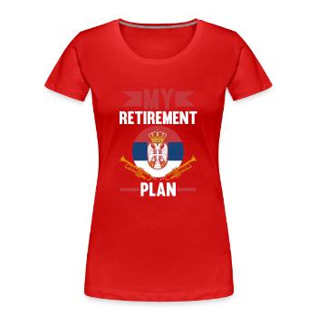 Serbia Flag Srbija Truba Serbian Music - Women's Premium Organic T-Shirt - red - Front - Mia (176cm)