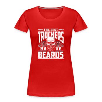 Chauffeur de camion Bard - T-shirt bio Premium Femme - rouge - Devant - Mia (176cm)
