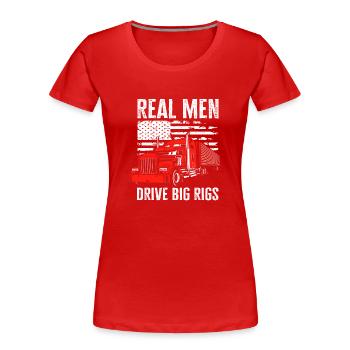 Chauffeurs de camion de vrais hommes - T-shirt bio Premium Femme - rouge - Devant - Mia (176cm)