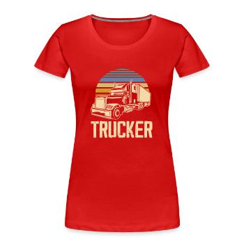 Camionneur - T-shirt bio Premium Femme - rouge - Devant - Mia (176cm)