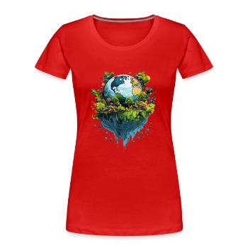 Respektiere deine Mutter am Tag der Erde - Frauen Premium Bio T-Shirt - Rot - Vorne - Mia (176cm)