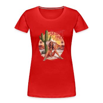 Sonnenuntergang Desert Vibes Urlaub Abenteuer - Frauen Premium Bio T-Shirt - Rot - Vorne - Mia (176cm)