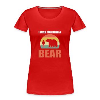 Gebrochenes Bein - Frauen Premium Bio T-Shirt - Rot - Vorne - Mia (176cm)