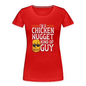 Nuggets de poulet Nuggets de poulet - T-shirt bio Premium Femme - rouge - Devant - Mia (176cm)