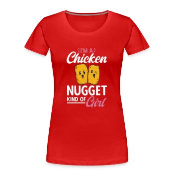 Nuggets de poulet Nuggets de poulet - T-shirt bio Premium Femme - rouge - Devant - Mia (176cm)