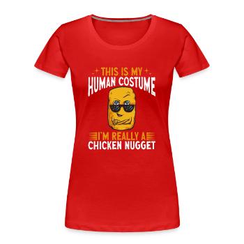 Nuggets de poulet Nuggets de poulet - T-shirt bio Premium Femme - rouge - Devant - Mia (176cm)