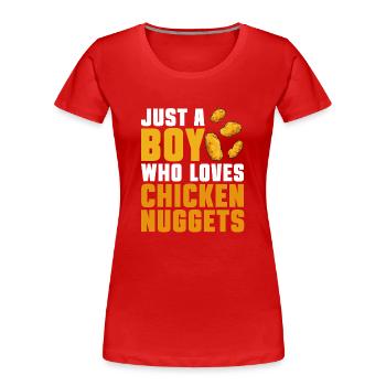 Nuggets de poulet Nuggets de poulet - T-shirt bio Premium Femme - rouge - Devant - Mia (176cm)