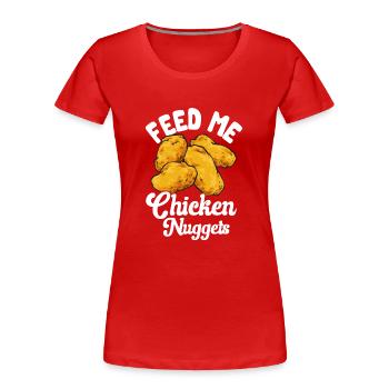 Nuggets de poulet Nuggets de poulet - T-shirt bio Premium Femme - rouge - Devant - Mia (176cm)