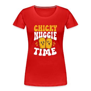 Nuggets de poulet Nuggets de poulet - T-shirt bio Premium Femme - rouge - Devant - Mia (176cm)