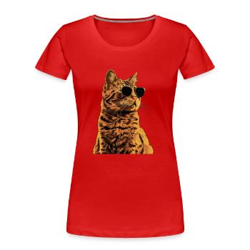 Sonnenbrille mit Somali-Katze Geschenk - Frauen Premium Bio T-Shirt - Rot - Vorne - Mia (176cm)