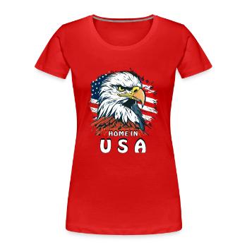 HABITAT DU PYGARGUE À QUEUE BLANCHE AUX ÉTATS-UNIS - T-shirt bio Premium Femme - rouge - Devant - Mia (176cm)