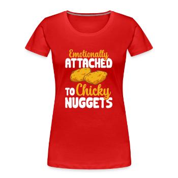 Nuggets de poulet Nuggets de poulet - T-shirt bio Premium Femme - rouge - Devant - Mia (176cm)