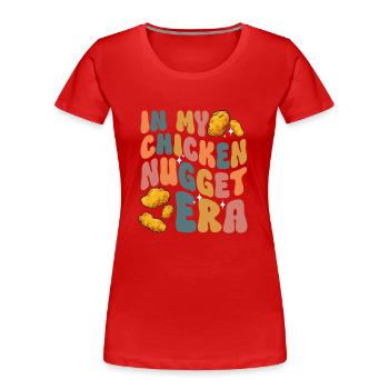Nuggets de poulet Nuggets de poulet - T-shirt bio Premium Femme - rouge - Devant - Mia (176cm)