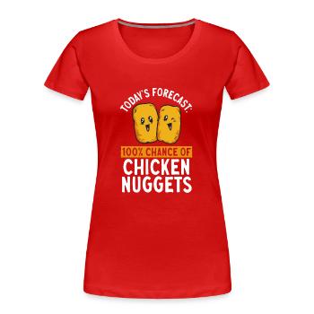 Nuggets de poulet Nuggets de poulet - T-shirt bio Premium Femme - rouge - Devant - Mia (176cm)
