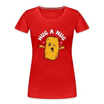 Nuggets de poulet Nuggets de poulet - T-shirt bio Premium Femme - rouge - Devant - Mia (176cm)