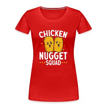 Nuggets de poulet Nuggets de poulet - T-shirt bio Premium Femme - rouge - Devant - Mia (176cm)