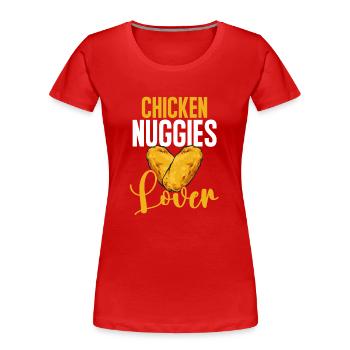 Nuggets de poulet Nuggets de poulet - T-shirt bio Premium Femme - rouge - Devant - Mia (176cm)