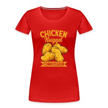 Nuggets de poulet Nuggets de poulet - T-shirt bio Premium Femme - rouge - Devant - Mia (176cm)