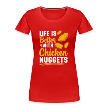 Nuggets de poulet Nuggets de poulet - T-shirt bio Premium Femme - rouge - Devant - Mia (176cm)