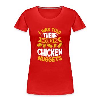 Nuggets de poulet Nuggets de poulet - T-shirt bio Premium Femme - rouge - Devant - Mia (176cm)