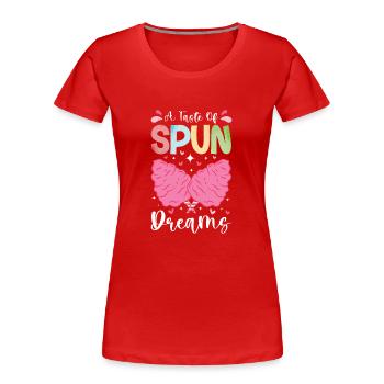 Zuckerwatte Rummelplatz Kirmes Süßigkeiten - Frauen Premium Bio T-Shirt - Rot - Vorne - Mia (176cm)