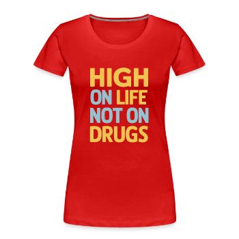 Rétablissement de la dépendance à l’alcool Sobriété AA - T-shirt bio Premium Femme - rouge - Devant - Mia (176cm)