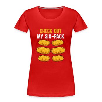 Nuggets de poulet Nuggets de poulet - T-shirt bio Premium Femme - rouge - Devant - Mia (176cm)