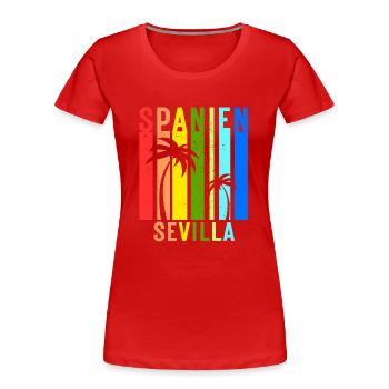 Séville Andalousie Espagne Idée de vacances - T-shirt bio Premium Femme - rouge - Devant - Mia (176cm)