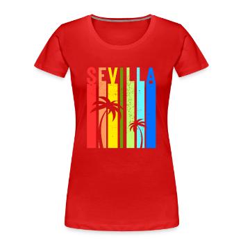 Séville Andalousie Espagne Idée de vacances - T-shirt bio Premium Femme - rouge - Devant - Mia (176cm)