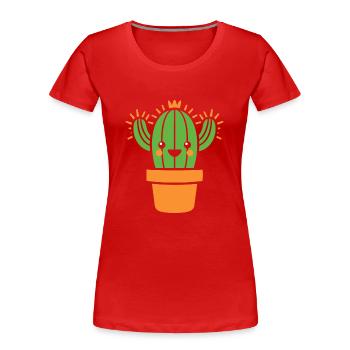 Kaktus - Frauen Premium Bio T-Shirt - Rot - Vorne - Mia (176cm)