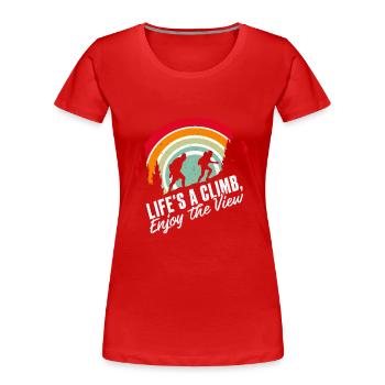 Lifes a climb - T-shirt bio Premium Femme - rouge - Devant - Mia (176cm)