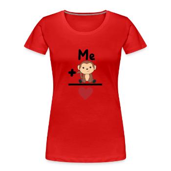 Lieblingstier Affe Liebe Herz Affen - Frauen Premium Bio T-Shirt - Rot - Vorne - Mia (176cm)