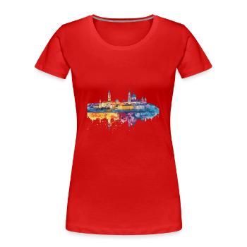 Passau - T-shirt bio Premium Femme - rouge - Devant - Mia (176cm)