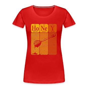Honey Periodic Table Elements Retro - Women's Premium Organic T-Shirt - red - Front - Mia (176cm)