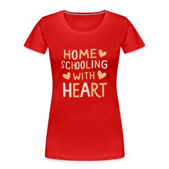 Homeschool Mom Dad Family Life Community Journey - Frauen Premium Bio T-Shirt - Rot - Vorne - Mia (176cm)