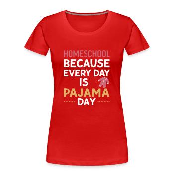 Homeschool Mom Dad Family Life Community Journey - Frauen Premium Bio T-Shirt - Rot - Vorne - Mia (176cm)