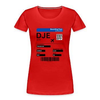 Djerba Boarding Pass Urlaub Tunesien Idee - Frauen Premium Bio T-Shirt - Rot - Vorne - Mia (176cm)