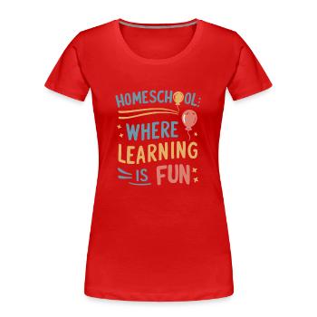 Homeschool Mom Dad Family Life Community Journey - Frauen Premium Bio T-Shirt - Rot - Vorne - Mia (176cm)