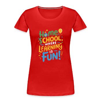 Homeschool Mom Dad Family Life Community Journey - Frauen Premium Bio T-Shirt - Rot - Vorne - Mia (176cm)