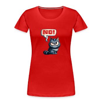 Chat - Non ! Drôle de chaton - T-shirt bio Premium Femme - rouge - Devant - Mia (176cm)