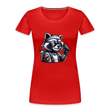 I hate people - What's wrong with you - Women's Premium Organic T-Shirt - red - Front - Mia (176cm)