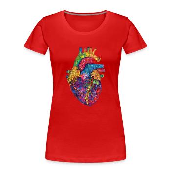 Anatomisches Herz Kunst Bunt - Frauen Premium Bio T-Shirt - Rot - Vorne - Mia (176cm)