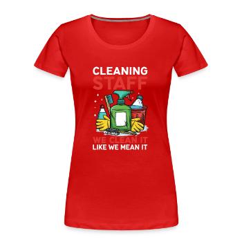 Cleaning Staff - Women's Premium Organic T-Shirt - red - Front - Mia (176cm)