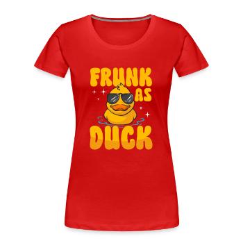 Quietscheentchen Quietscheente Gummiente - Frauen Premium Bio T-Shirt - Rot - Vorne - Mia (176cm)