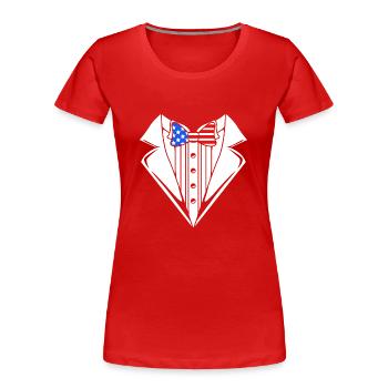 Vierter Juli Nationalfarben Nationalfeiertag USA - Frauen Premium Bio T-Shirt - Rot - Vorne - Mia (176cm)