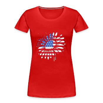 Vierter Juli Nationalfarben Nationalfeiertag USA - Frauen Premium Bio T-Shirt - Rot - Vorne - Mia (176cm)