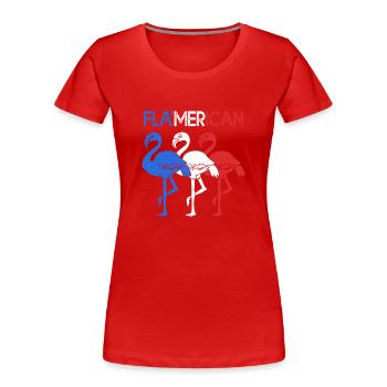 Vierter Juli Nationalfarben Nationalfeiertag USA - Frauen Premium Bio T-Shirt - Rot - Vorne - Mia (176cm)