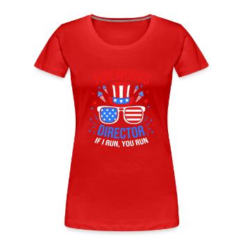 Vierter Juli Nationalfarben Nationalfeiertag USA - Frauen Premium Bio T-Shirt - Rot - Vorne - Mia (176cm)