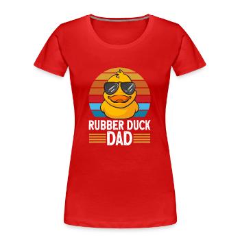 Quietscheentchen Quietscheente Gummiente - Frauen Premium Bio T-Shirt - Rot - Vorne - Mia (176cm)