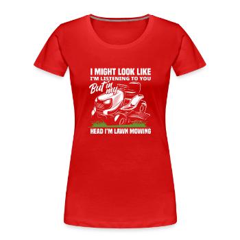 Paysagiste tondeuse à gazon Thinking - T-shirt bio Premium Femme - rouge - Devant - Mia (176cm)